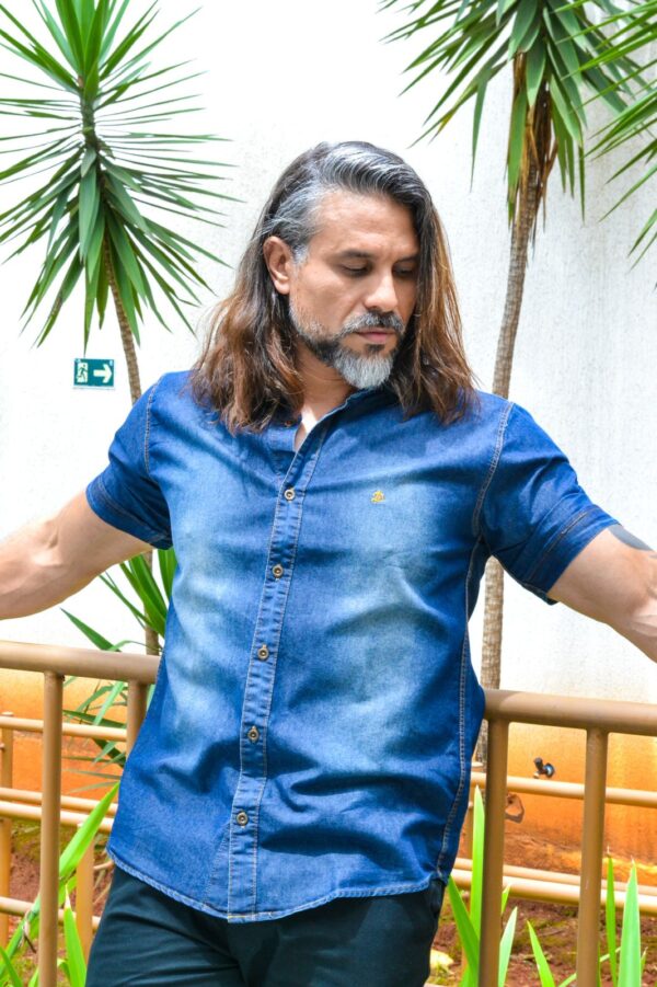 Camisa Jeans Manga Curta - Image 5