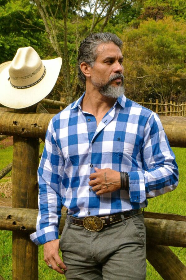 Camisa Xadrez Manga Longa 100% Algodão - Image 7