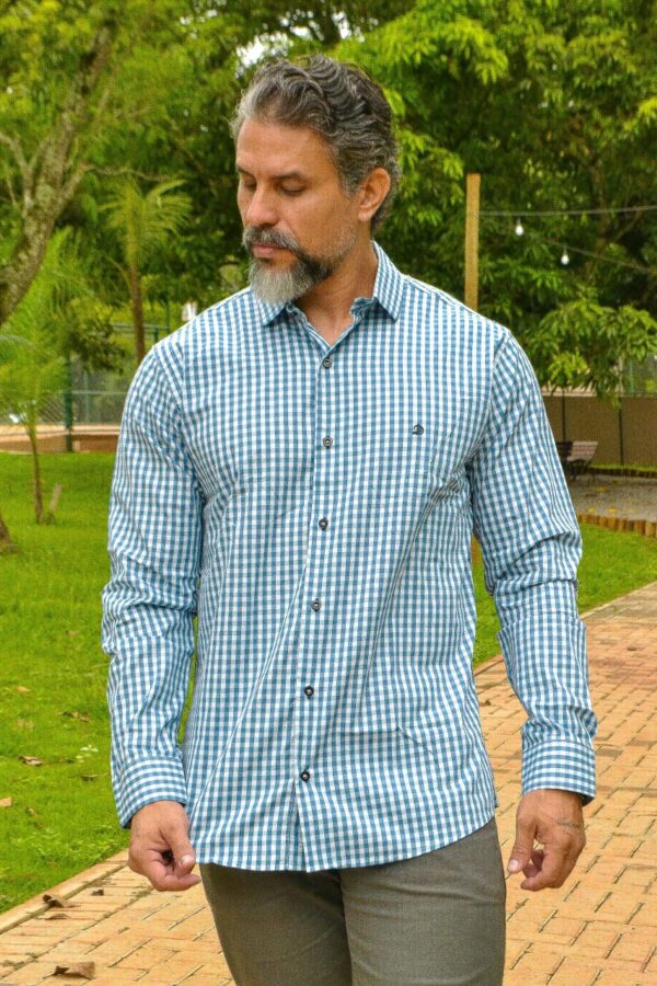 Camisa Xadrez Manga Longa 100% Algodão - Image 15