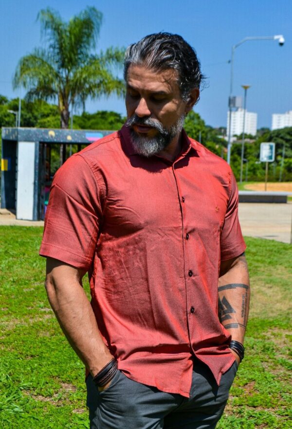 Camisa Manga Curta Tencel - Image 9