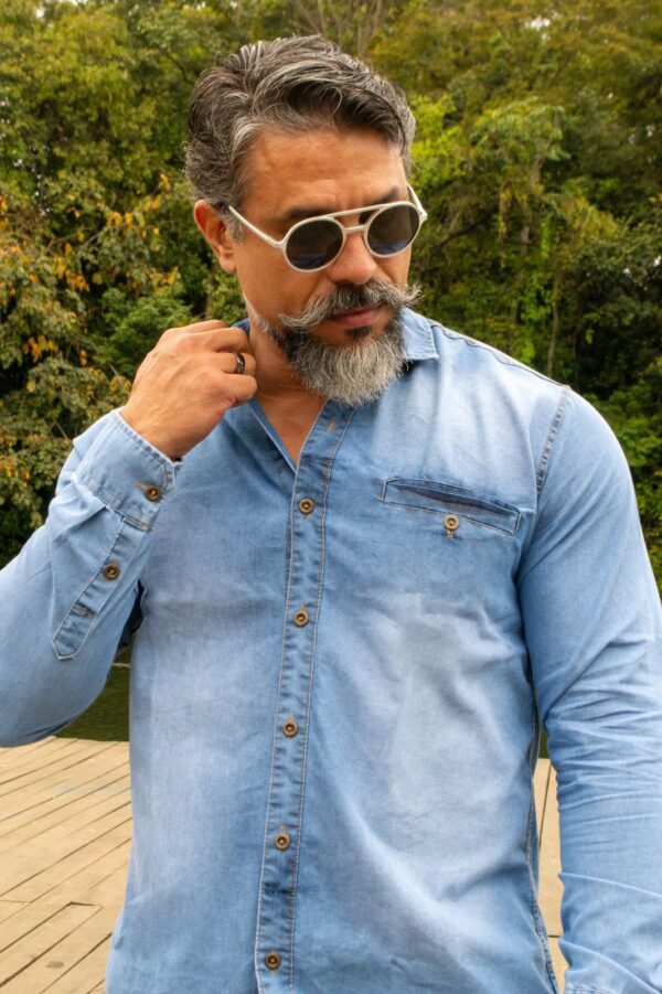 Camisa Jeans Manga Longa - Image 5