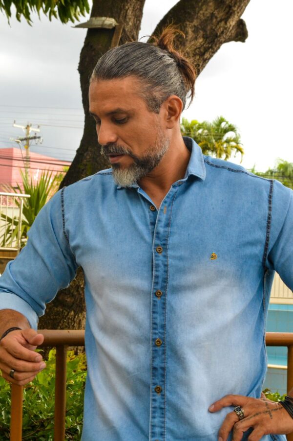 Camisa Jeans Manga Longa - Image 7