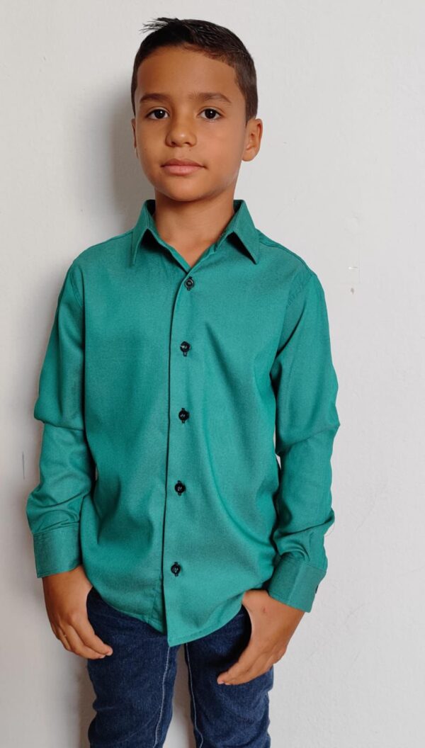 Camisa Infantil Manga Longa Tencel - Image 4