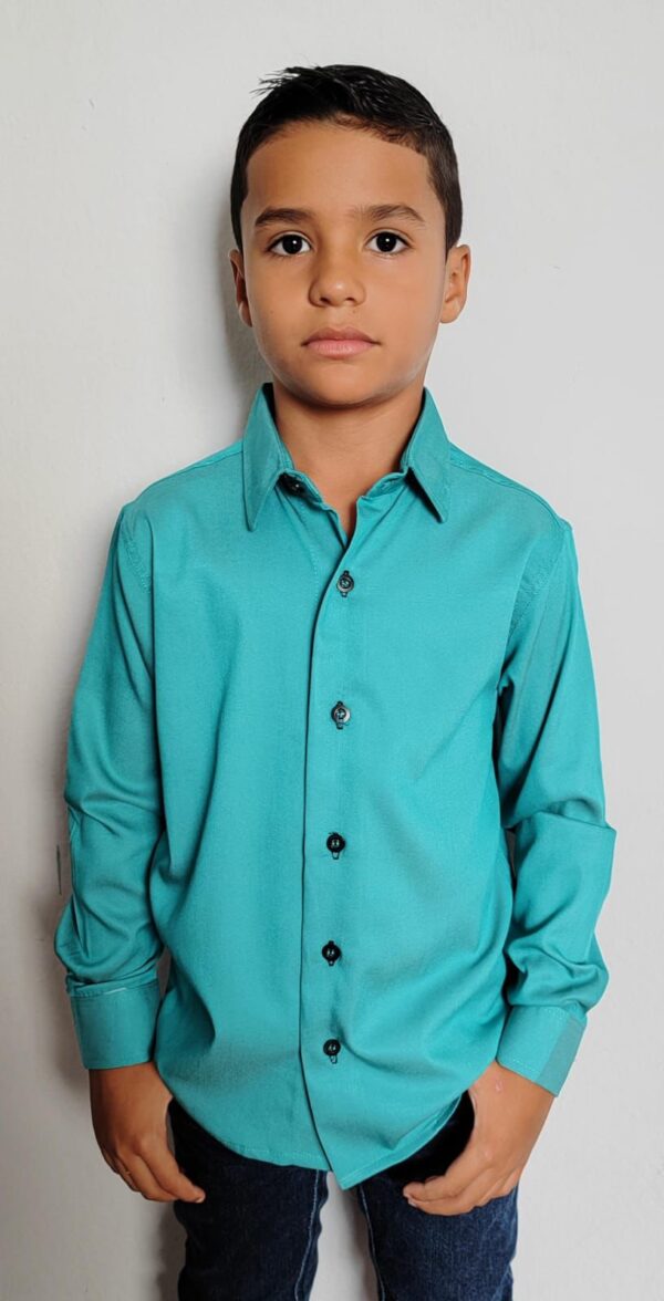 Camisa Infantil Manga Longa Tencel - Image 5