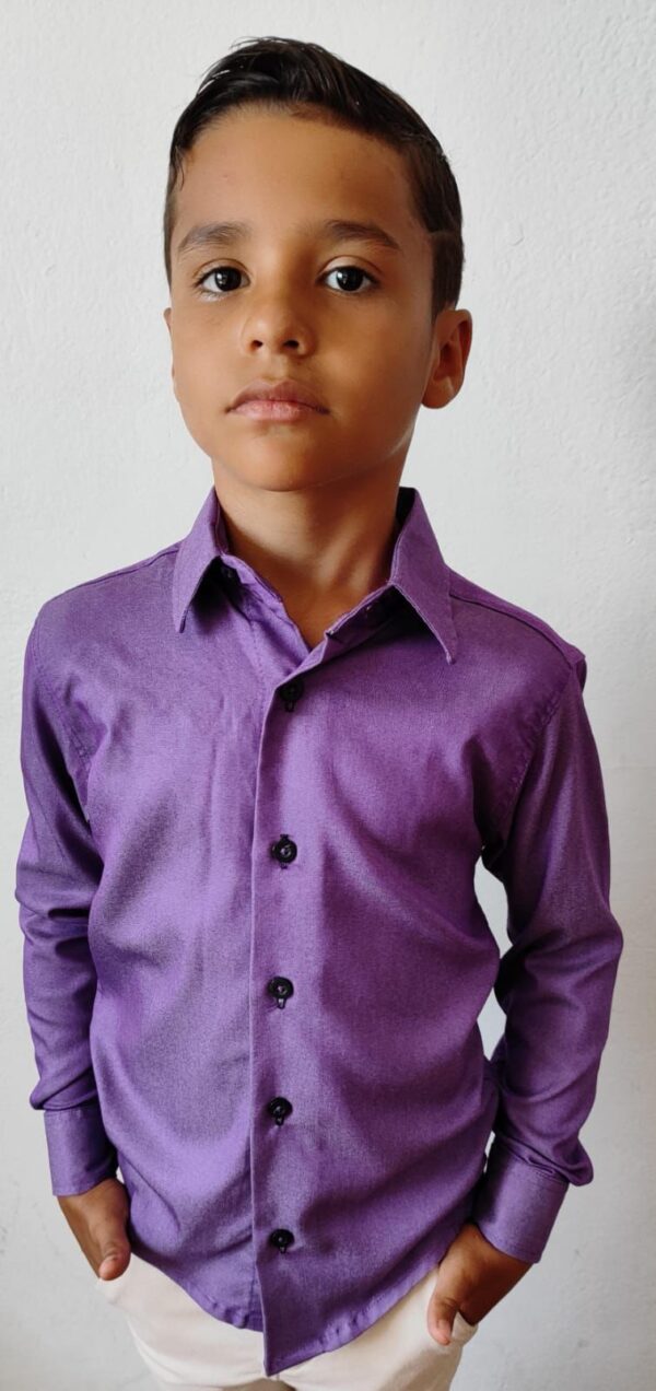 Camisa Infantil Manga Longa Tencel - Image 7