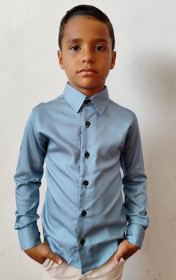Camisa Infantil Manga Longa Tencel - Image 19