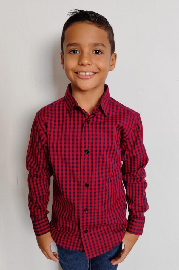 Camisa Infantil Manga Longa Xadrez - Image 5