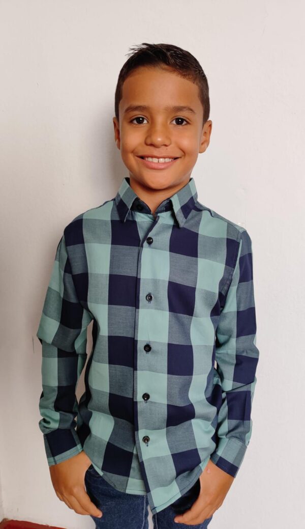 Camisa Infantil Manga Longa Xadrez - Image 8