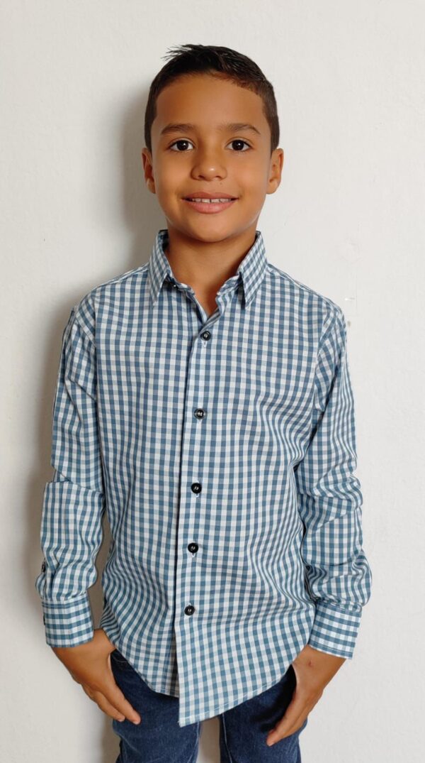 Camisa Infantil Manga Longa Xadrez - Image 9