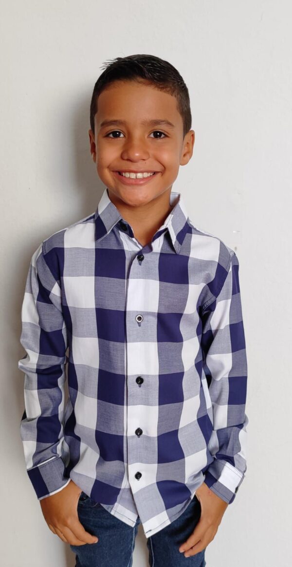 Camisa Infantil Manga Longa Xadrez - Image 10