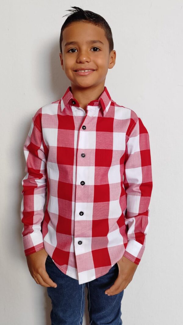 Camisa Infantil Manga Longa Xadrez - Image 11