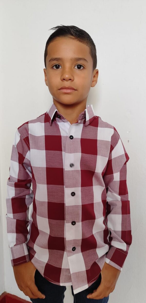 Camisa Infantil Manga Longa Xadrez - Image 12