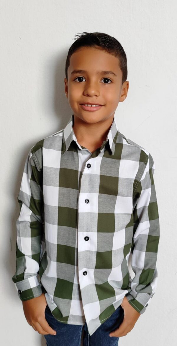 Camisa Infantil Manga Longa Xadrez - Image 15